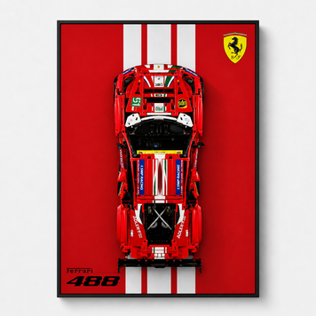 Конструктор Ferrari 488 GTE + рамка для настінного кріплення 6006 фото