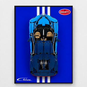 Конструктор Bugatti Chiron + рамка для настінного кріплення 6008 фото
